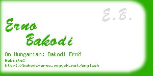 erno bakodi business card